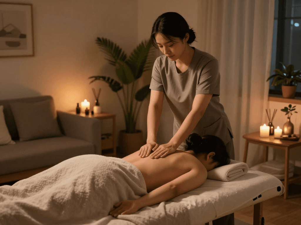 Experience rejuvenation with 구리출장마사지 in a serene home setting.