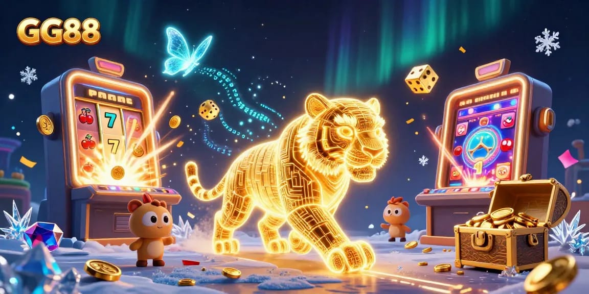 Win big at GG88 with vibrant 3D casino action, featuring slot machines and golden rewards.