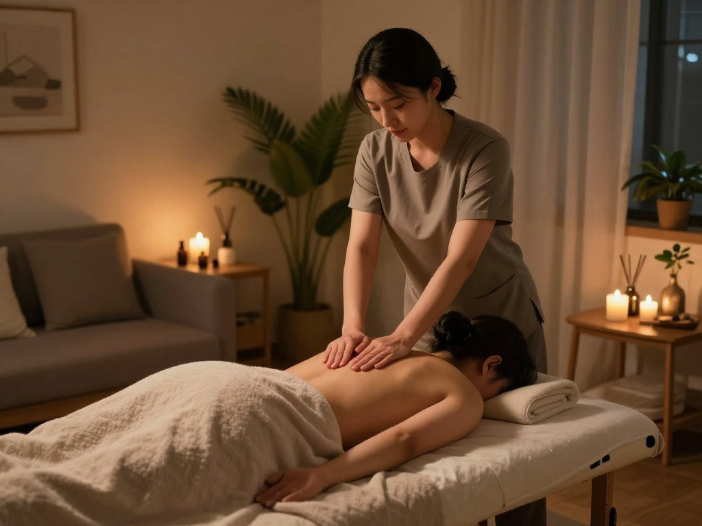 Experience rejuvenation with 구리출장마사지 in a serene home setting.