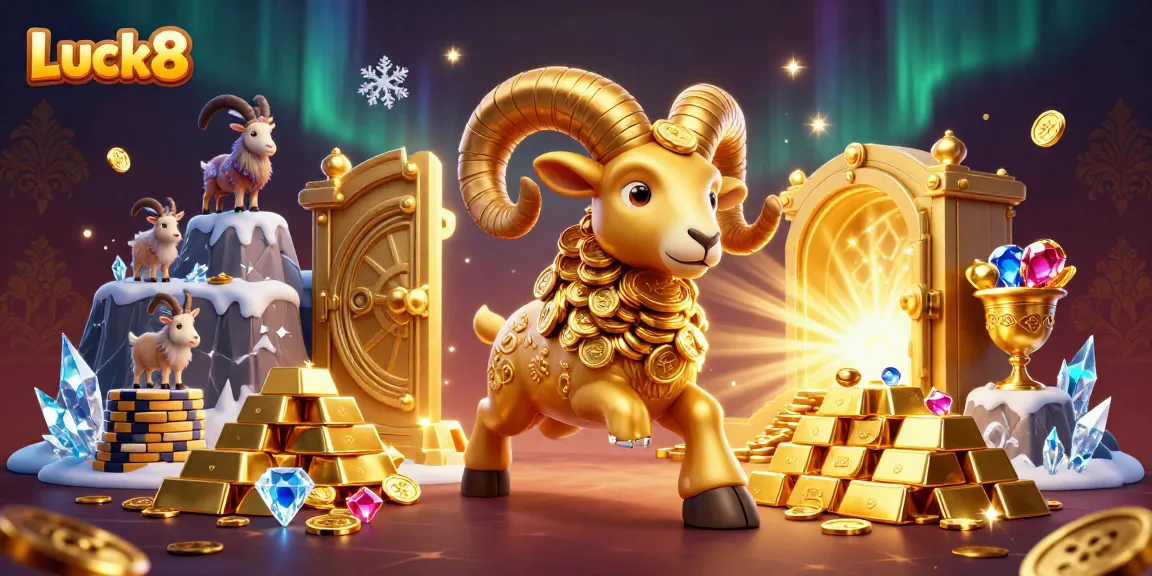 Experience Luck8 with golden treasures and dynamic gaming elements in an electric casino scene.